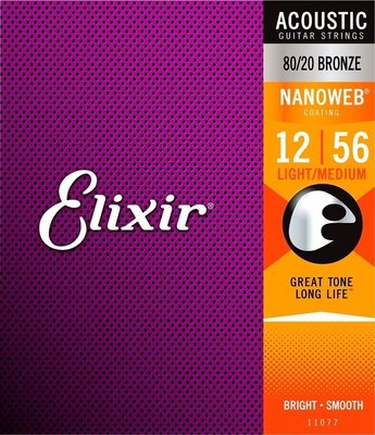 Elixir 11077 80/20 Bronze NanoWeb 12-56 Light-Medium