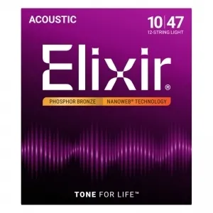 Elixir 16152 Phosphor Bronze NanoWeb 10-47 12 húros Light