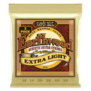 Ernie Ball EARTHWOOD BRONZE EXTRA Light 10-50 3 PACK