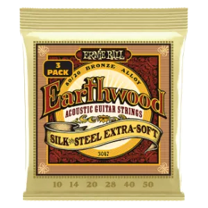 Ernie Ball EARTHWOOD BRONZE SILK&STEEL EXTRA SOFT 10-50 3 Pack