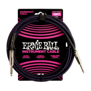 Ernie Ball Ernie Ball Szövetkábel Fekete-Lila 3m