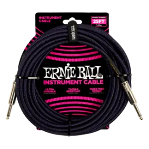 Ernie Ball ERNIE BALL SZÖVETKÁBEL FEKETE-LILA 7,5M