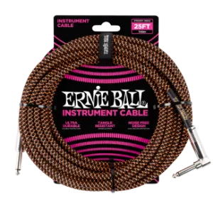 Ernie Ball Ernie Ball Szövetkábel Fekete/Narancs