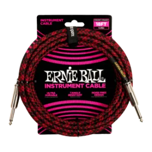 Ernie Ball ERNIE BALL SZÖVETKÁBEL FEKETE-PIROS 5,5M