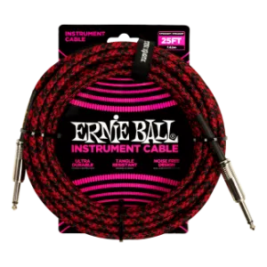 Ernie Ball ERNIE BALL SZÖVETKÁBEL FEKETE-PIROS 7,5M