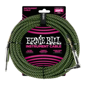 Ernie Ball Ernie Ball Szövetkábel Fekete/Zöld