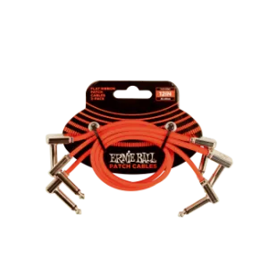 Ernie Ball FLAT RIBBON PATCH KÁBEL 30 CM 3 PACK RED
