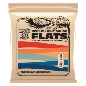 Ernie Ball Flatwound Electric Strings Medium Light 12-52