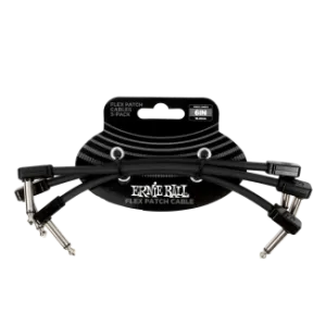 Ernie Ball Flex Patch Kábel 15cm 3 Pack Black