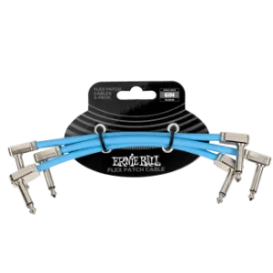 Ernie Ball Flex Patch Kábel 15cm 3 Pack Blue