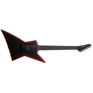 LTD EXL-7 BARITONE BLACK METAL Black Redburst Satin